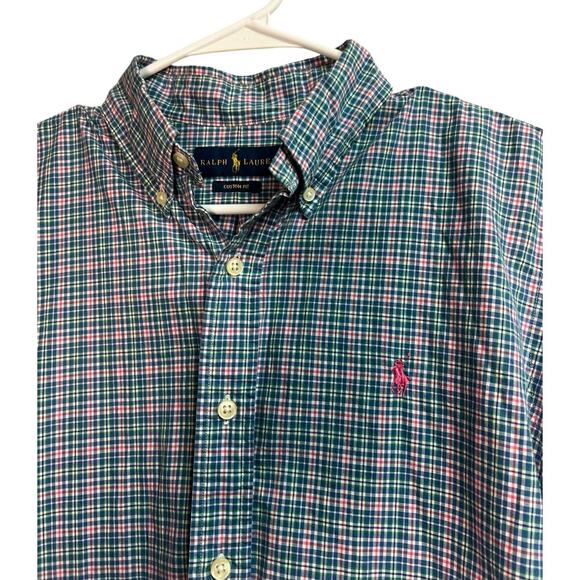 Ralph Lauren Men's 100% Cotton Custom Fit Medium Button Front Shirt - Picture 6 of 11